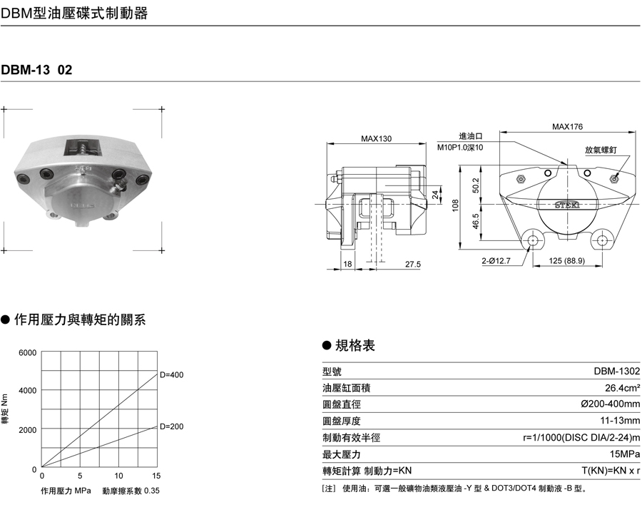 DBM1302型油壓碟式制動器(圖1)