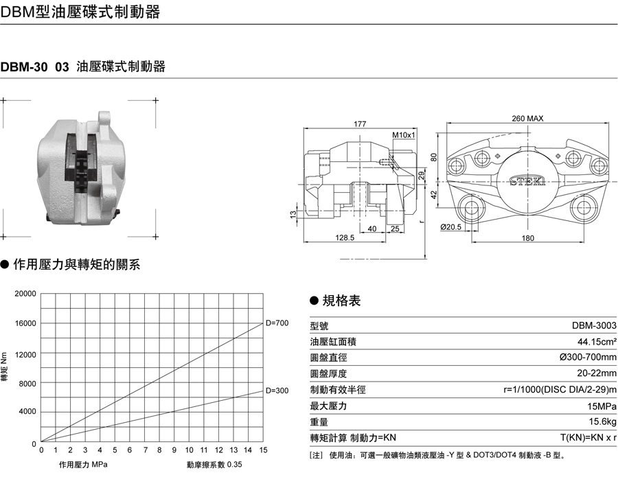 DBM3003型油壓碟式制動器(圖1)